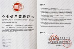 企業(yè)信用等級(jí)證書